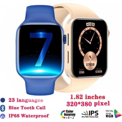 IWO 07 Smart Watch 1.82 Full Screen Rotary Button Woman IP68 Waterproof BlueTooth Call Heartrate Men Series 7 Smartwatch PK Z36