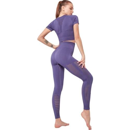 Sportwear Yoga Suits 2pcs Short Shirt Seamless Leggings Sport Outfits Women Fitness Gym Wear Running Clothing Workout Sets,ZF357