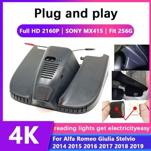 4K Easy Installation Car DVR Wifi Dash Camera Video Recorder camera For Alfa Romeo Giulia Stelvio 2014 2015 2016 2017 2018 2019