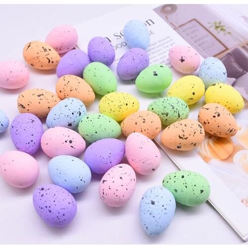 10/20/30pcs Easter Foam Eggs Cute Painted Artificial Bird Pigeon Egg For Easter Party DIY Handmade Craft Home Decor Supplies