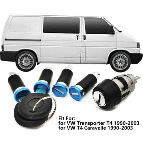 Ignition Starter Switch Lock Barrel with 2 Keys 701837205 for VW T4 Caravelle MK IV 1990-2003 Transporter 7Pcs/Set