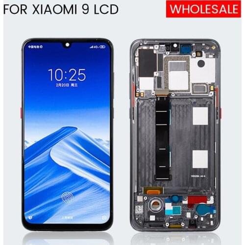 Wholesale Mi 9 Display For Xiaomi 9 LCD Touch Screen Panel Glass Digitizer M1902F1G Assembly With Middle Frame