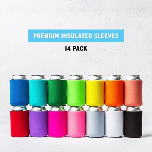 14pcs Can Cooler Sleeves Beer Coolies For Cans And Bottles Cozy Bulk Blank Drink Coolers Diy Custom Wedding Favor Party Supplies