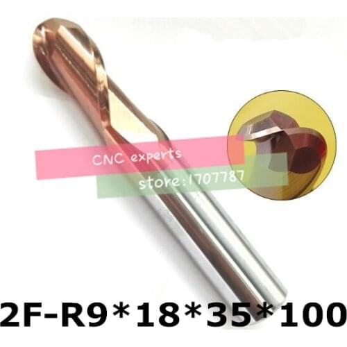 2f-r9*18*35*100,hrc60,material Carbide Square Flatted End Mill four 2 flute 18mm coating nano use for High-speed milling machine