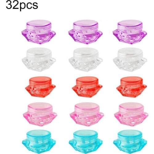 32Pcs 5g Portable Travel Face Cream Lotion Cosmetic Container Diamond Shape Refillable Container Face Cream Lotion Empty Bottles