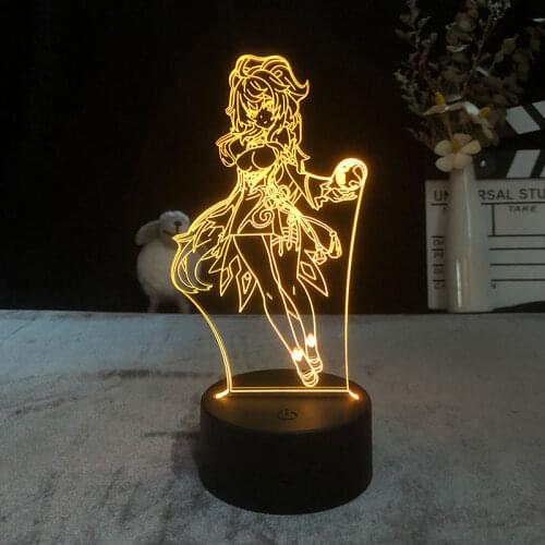 3D Night Light Lamp Light Game Genshin Impact Delineascope Atmosphere desk children Decorative Birthday Holiday Gift