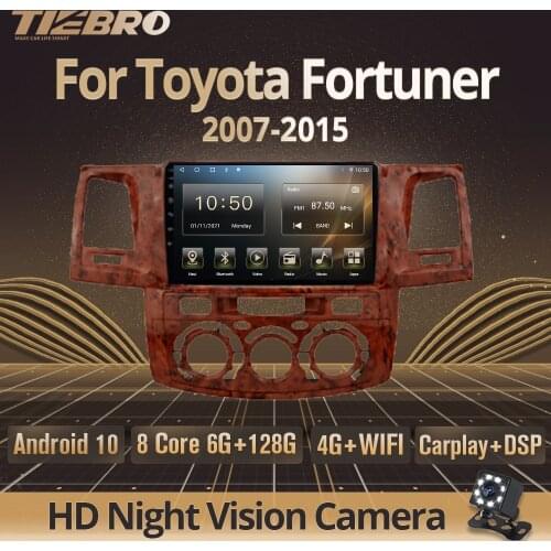 TIEBRO 2DIN Android10.0 Car Radio For Toyota Fortuner HILUX Revo Vigo 2008-2014 GPS Navigation Auto Radio Car Multimedia Player