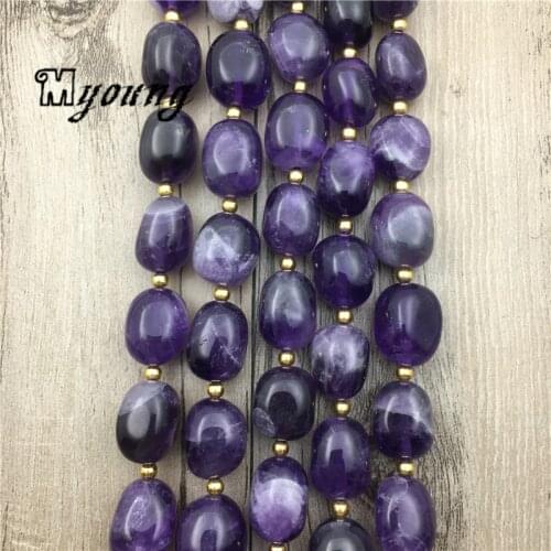 Egg Shape Polished Amethysts Beads,Purple Nature Stone Crystal Beads For DIY Jewelry 3 strands/lot MY1779