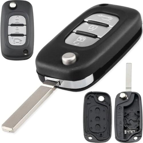 Auto Car Key 3 Buttons Fob Case Shell Replacement Flip Folding Remote Cover Fit for Renault Fluence Clio Megane Kangoo-Modus