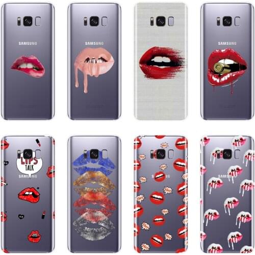 Phone Case For Samsung Galaxy S8 S9 Plus S5 S6 S7 Edge Soft Silicone Sexy Lips Back Cover For Samsung Galaxy Note 4 5 8 9 Case