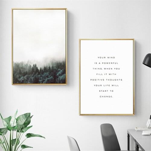 Nordic Style Kids Decoration Forest Quotes Canvas Art Print Painting Poster Wall Pictures for Home Decoration Wall Decor Cuadros
