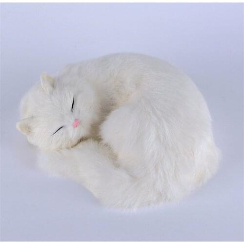 Fancytrader Realistic Plush Cats Toys for Kids Emulated Cute Cat Doll Home Car Decoration 25x20x11cm