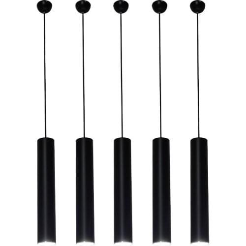 Modern LED Bar Pendent Lamp Fashion Creative Black Aluminum Dining Room Pendent Lights Kitchen Hallway Balcony Hanging Lamps