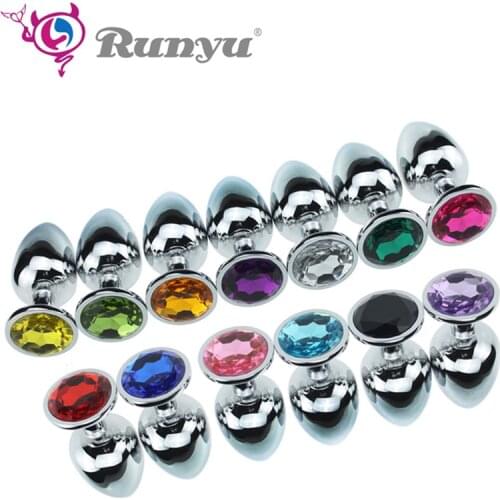 Smooth Touch Metal Anal Plug With Crystal Jewelry Butt Plug With Rhinestone Anal Beads Sex Toys for Men/Women