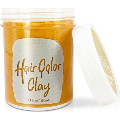 100g Temporary Hair Color Clay Disposable Instant Hair Dyeing Colored Mud Gel Cream DIY Modeling Hairstyle Styling Wax M76F