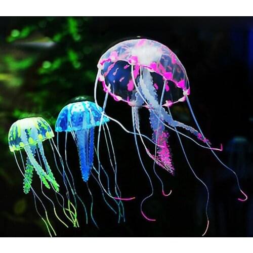 Artificial Swim Glowing Effect Jellyfish Aquarium Decoration Fish Tank Underwater Live Plant Luminous Decor Aquatic Ornament