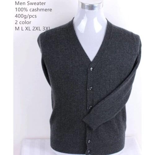 Naizaiga 100% cashmere v-neck men cardigans men fashion winter warm sweater , YDSM19