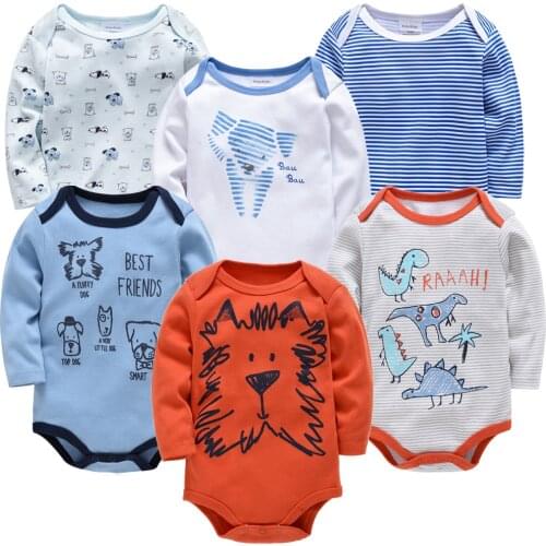 Kavkas 3 6 PCS/SET Newborn Bodysuit ropa bebe Cotton Clothes Onesies Girl Boy Overalls autumn Spring 3m Clothing