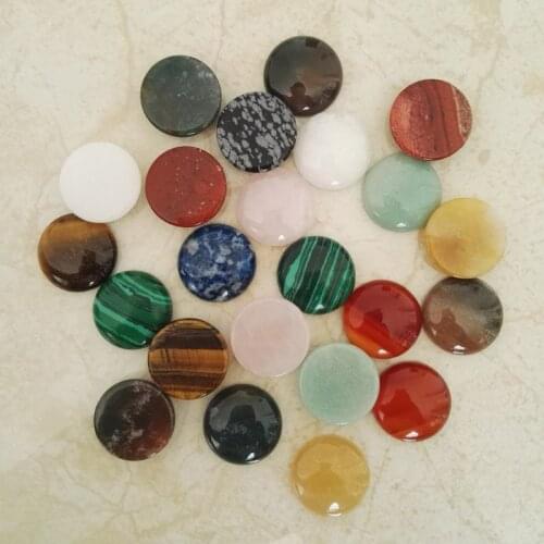 Wholesale 20MM Nature Stone round Beads for jewelry making cabochon charm accessories mixed DIY beads 20Pcs/lot Free shipping