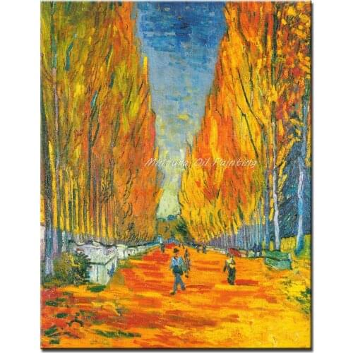 Handpainted High Q.Vincent Van Gogh Reproduction Oil Painting Les Alyscamps Frameless Art On Canvas For Home Decoration