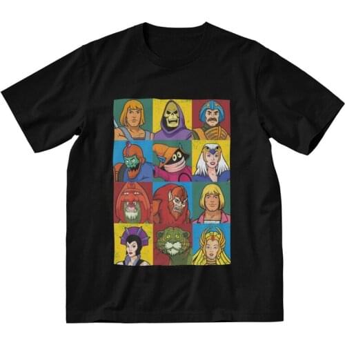 He-Man And Friends T Shirt Mens Cotton Print T-shirts Streetwear Tshirt Short Sleeve Masters of the Universe Tees Tops