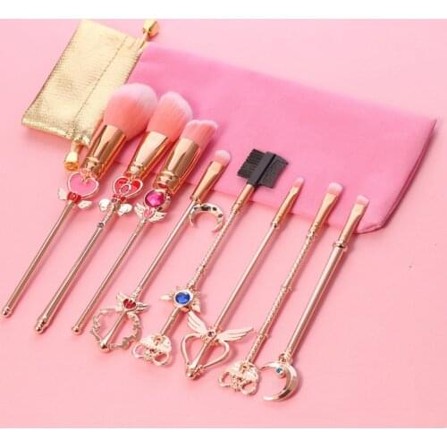 Girl warrior makeup brush kit Animation peripheral gifts powder eye shadow foundation makeup brush set rose gold for women