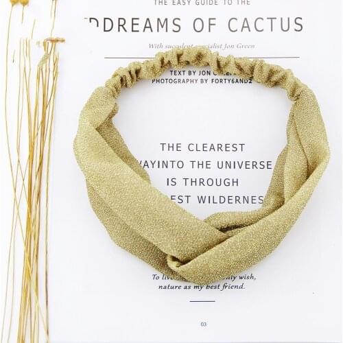 Solid Cross hair band shiny chiffon yoga face wash Hairbands headbands Shining Children Head wear girls hair band accessories