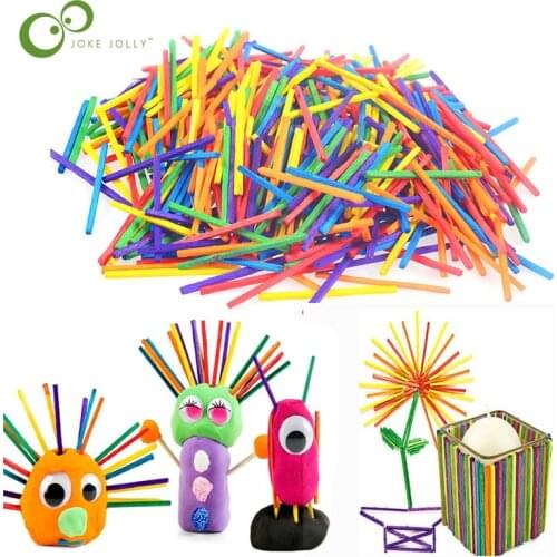 1000 Pcs Puzzle 3d Wood Stick Match Rod DIY Wood Craft for Kids Mini Puzzle Interactive Educational Toys Wooden Ornaments ZXH