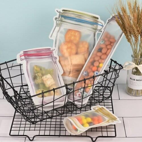 Zipper lock plastic bottle self-sealing transparent cookie snack snack sealing bottle candy frosted net red cute