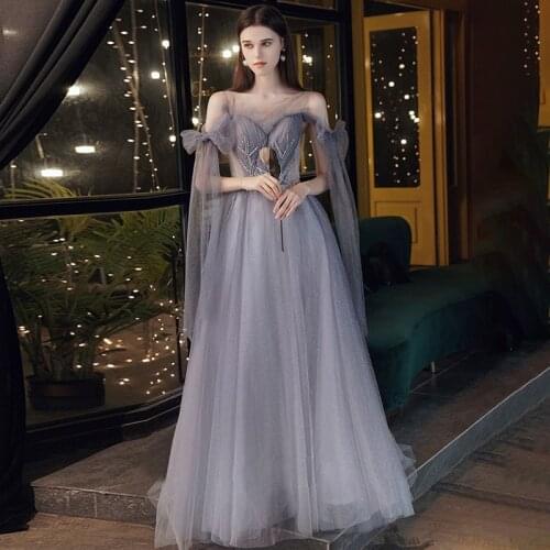 Evening Dresses O-Neck Sleeveless Appliques Floor-length A-line Bling Ruched Elegant New Lace up Woman Formal Party Dress A334