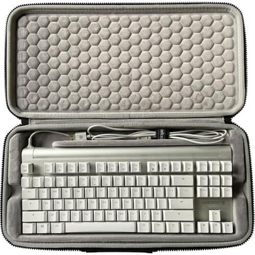 Portable Case For CHERRY MX 8.0 Mechanical Keyboard Storage Shockproof Compressive Elastic Sponge Zip Keyboard Shellcase