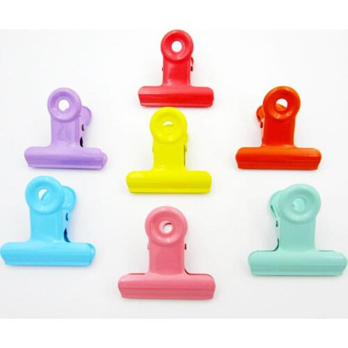 Multicolor 38mm*36mm Round Metal Binder Clips Folder Notes Letter Paper Clip Ticket Clip Office Binding Supplies Accessories