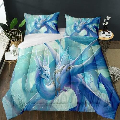 Custom 3D Print Luxury Europe Flying Dragon Quilt Super Comforter Soft Quilting Suitable For Kids Boys Home Bedroom Decor
