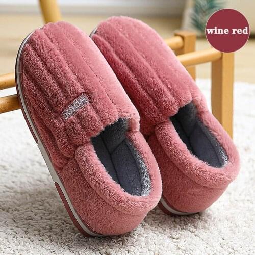 Women slippers warm plush solid platform shoes woman casual antiskid slippers female shoes winter slipper for women indoor