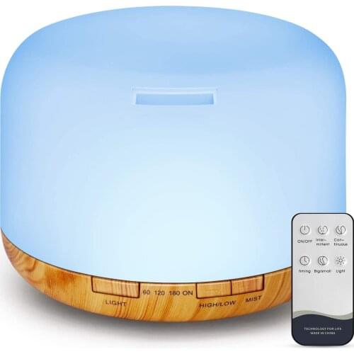 500ml remote control essential oil diffuser ultrasonic humidifier, it will automatically shut down when the water is used up