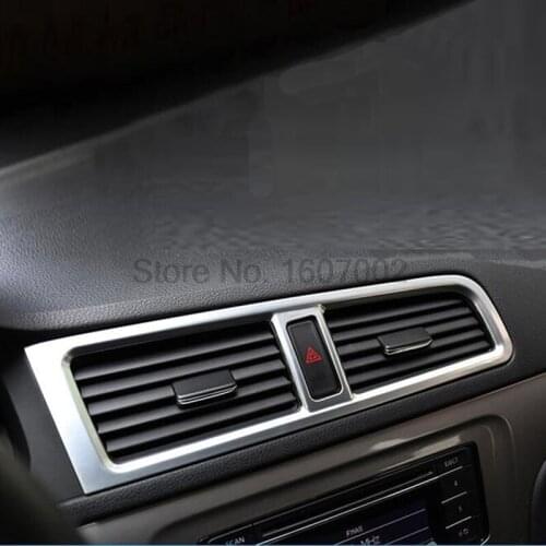For Volkswagen VW Lavida 2013 ABS Chrome Inner Center Consoles A/C Air Vents Outlet Cover Trim Car Interior Accessories