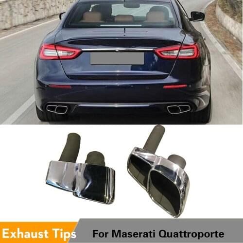 Exhaust Tips End Muffler For Auto Car for Maserati Quattroporte 2017 - 2019 2PCS Quad Exhaust Tips Pipe Stainless Steel