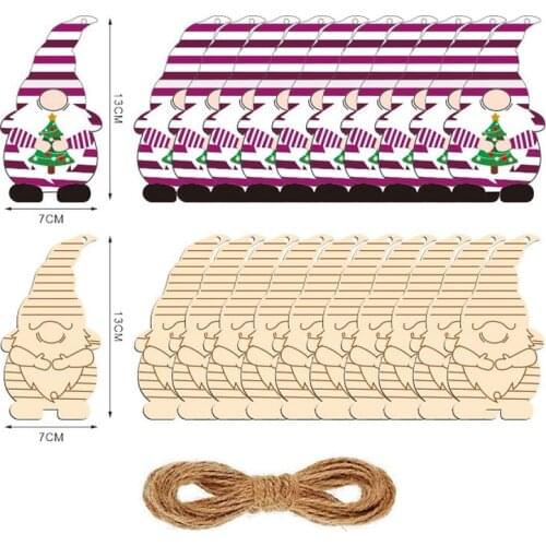 10 Pcs Mini Christmas Gnomes Wood Slices Gnome Wood Sign Cute Gnome Decor Christmas Tree Decor Home Decoration Garden Decor