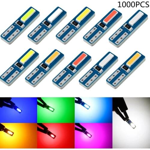 1000Pcs W3W T5 Led Canbus W1.2W Super Bright Wedge Dashboard Lamp Car Interior Lights Bulb Auto Warning Indicator Instrument LED