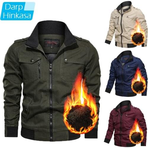 2021 Brand Winter Warm Military Jacket Men Outdoor Vintage Air Force Pilot Jacket Thick Fleece Bomber Jacket Coats Men Clothing