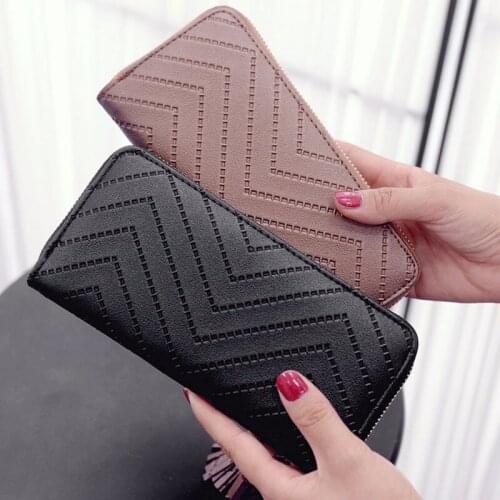 2019 Women Long Wallets Clutch White High Quality Leather Tassel Ladies Purse With Zipper Phone Coin Card Holder Cash Receipt