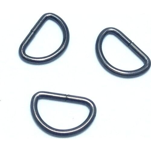 3/8 Inch ( 10mm ) inside wide Gunmetal Plated Unwelded D Rings 500pcs/lot