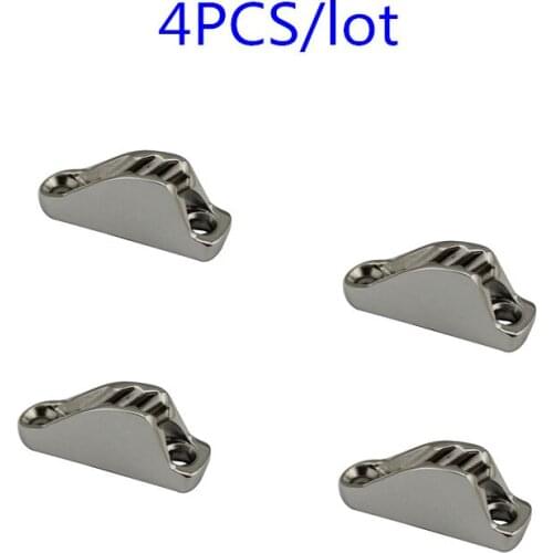 4PCS Stainless Steel Marine Sailing Rope Cam Cleats 18x48mm Flip Up Clam Clamp Jam Cleat For Sailboat Yacht Hardware