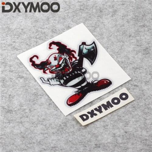 Car Atyling Vinyl Tape Clown with Weapon AXE Motorcycle Helmet Decorate Stickers 3M 12x10.5cm