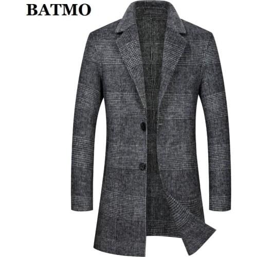 BATMO 2020 new arrival autumn high quality wool trench coat men,mens wool jackets ,plus-size M-XXXL 2036