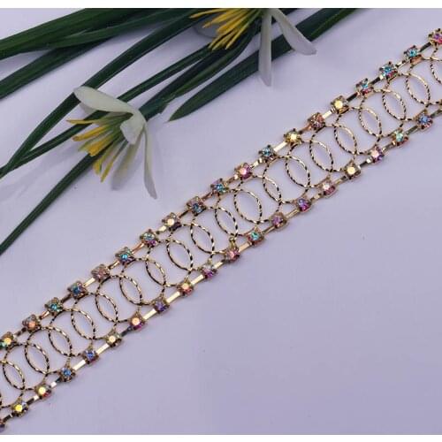 Free Shipping 5yards Rhinestone Chain Bridal Sash Rhinestone Applique, Wedding Applique,Rhinestone Trimming LSRT003