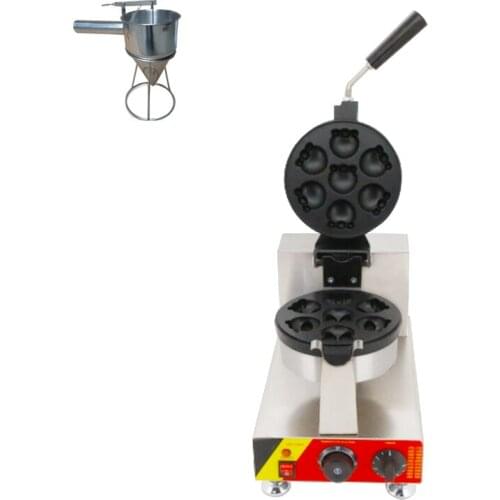 Free Shipping Commercial Nonstick 110v 220v Electric 7pcs Rotating Octopus Waffle Naker Iron Baker Machine w/ Batter Dispenser