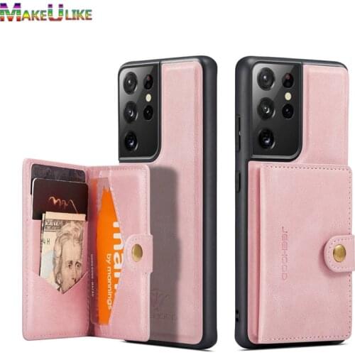 Case For Samsung Galaxy S21 S20 Plus Ultra FE Case Leather Magnetic Card Slot Cover For Samsung S20Plus S21Plus S20FE Case