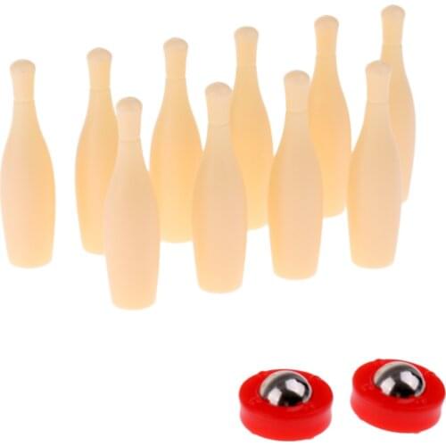 Indoor Kids Child Desktop Mini Bowling Game Set 10 Bowling Pins + 2 Pusher Toy Game for Kids Children Toy Game Bowling Set