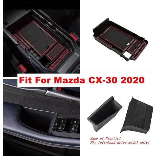 Door / Central Control Multifunction Container Storage Box Phone Tray Accessories Cover For Mazda CX-30 2020 2021 Interior Kit